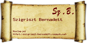 Szigriszt Bernadett névjegykártya