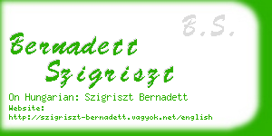 bernadett szigriszt business card